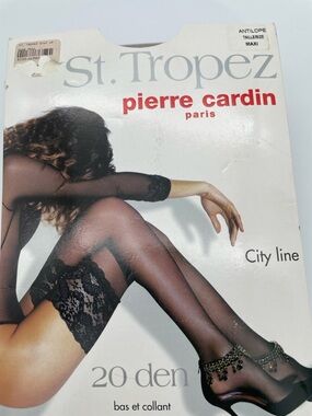 Pierre Cardin St. Tropez 20 Den Lace Stay Up Thigh Highs Antilope Maxi "Taupe"
